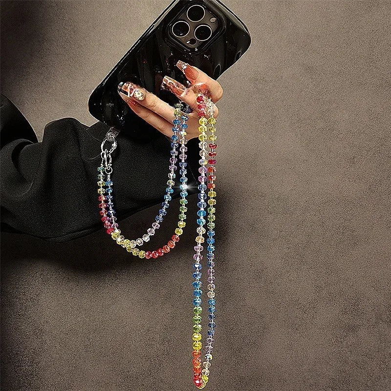 Get RAINBOW CRYSTAL Happy — Rainbow Crystal Phone Wrist Strap