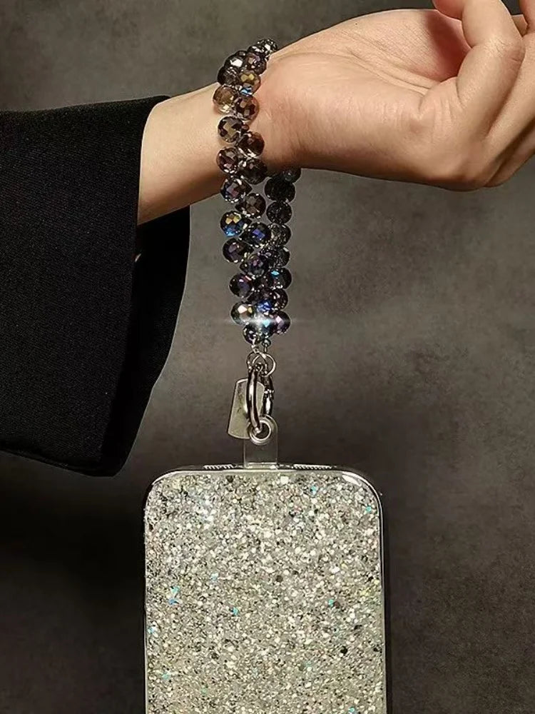 Get CRYSTAL Happy — Crystal Bead Phone Wrist Strap