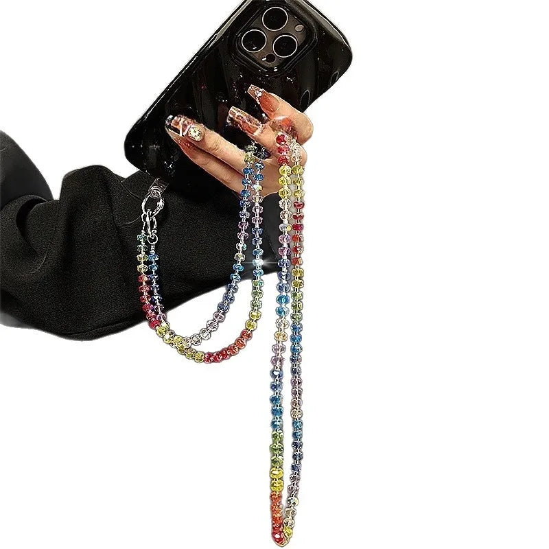 Get RAINBOW CRYSTAL Happy - Rainbow Crystal Phone Wrist Strap