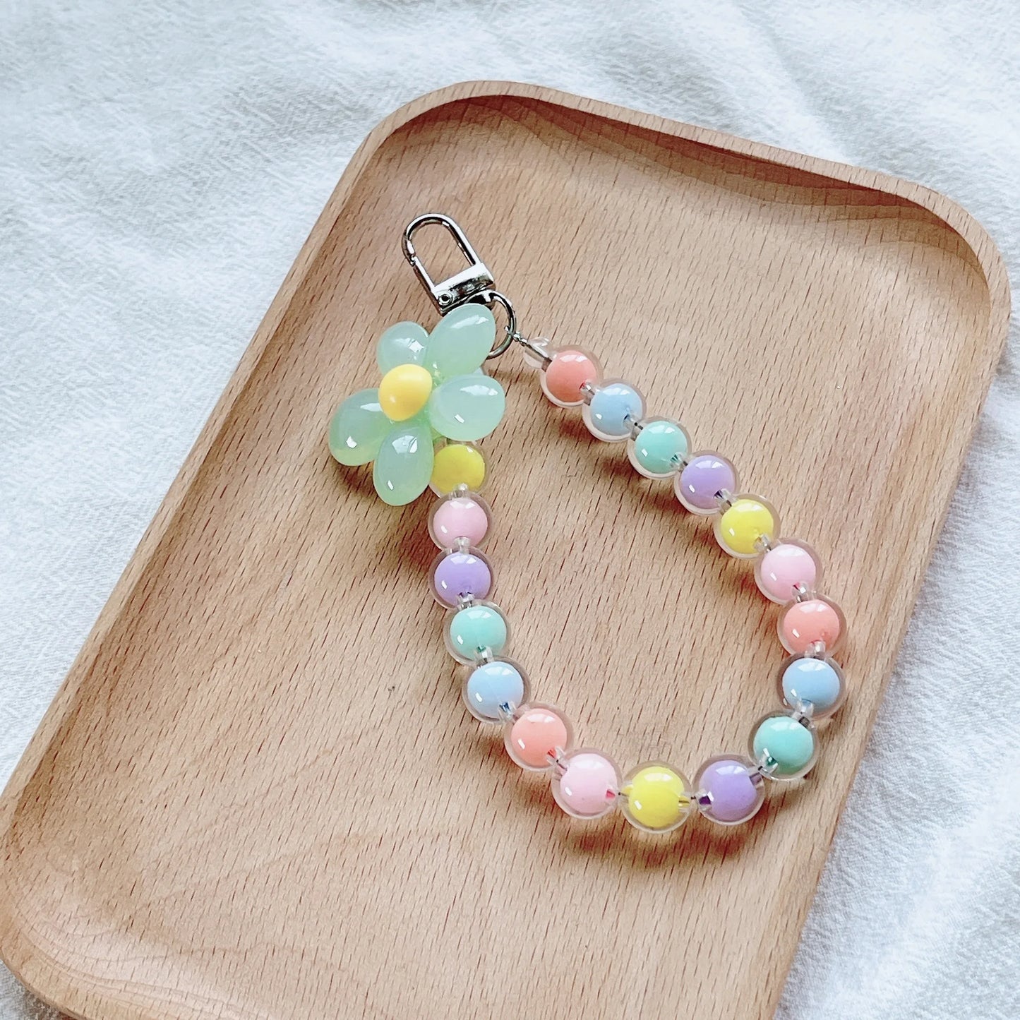 Get FLOWER Happy — Flower Charm Beaded Phone Wrist Strap