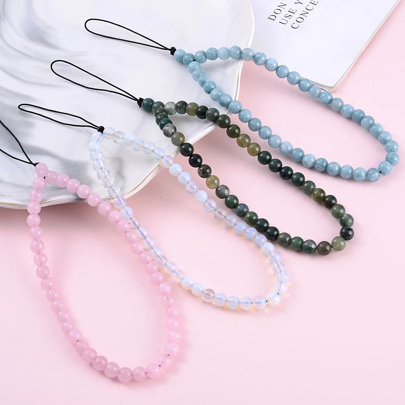Get NATURAL Happy — Natural Stone Bead Phone Wrist Strap