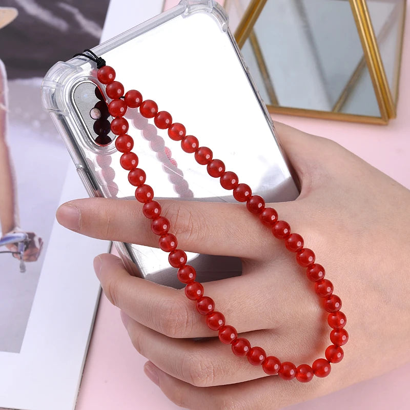 Get NATURAL Happy — Natural Stone Bead Phone Wrist Strap