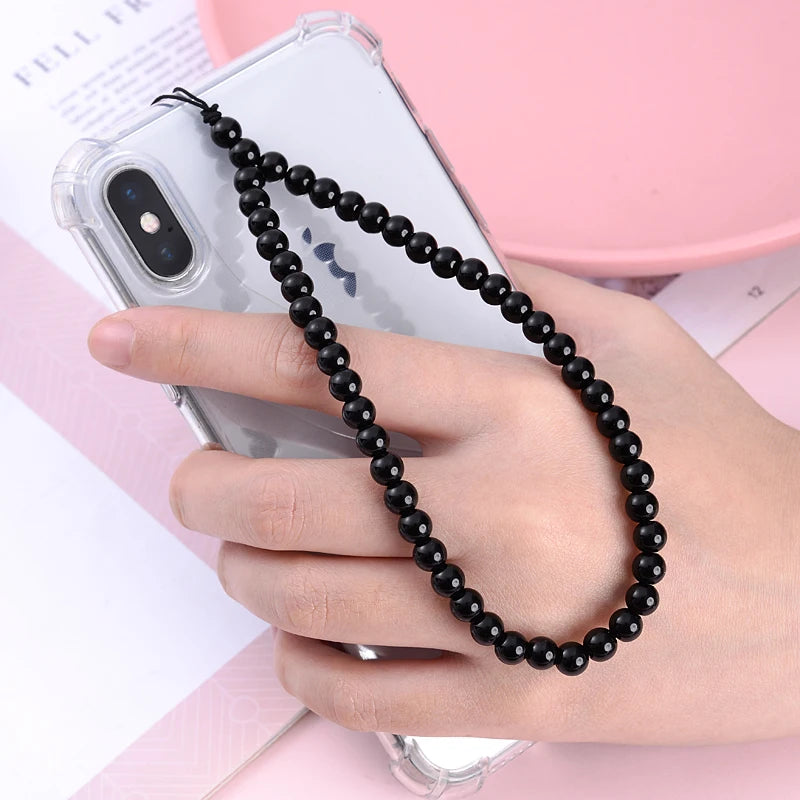 Get NATURAL Happy — Natural Stone Bead Phone Wrist Strap