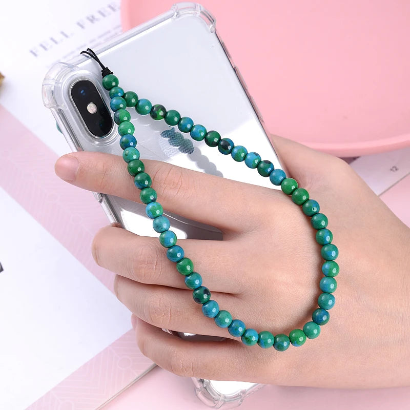 Get NATURAL Happy — Natural Stone Bead Phone Wrist Strap