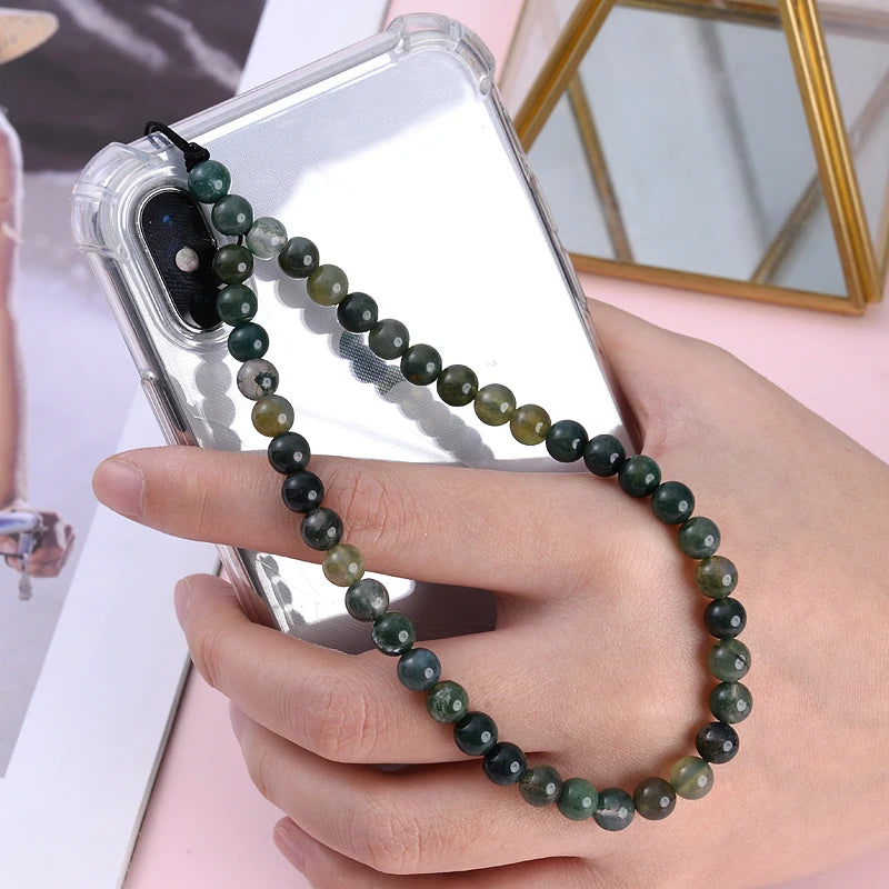 Get NATURAL Happy — Natural Stone Bead Phone Wrist Strap