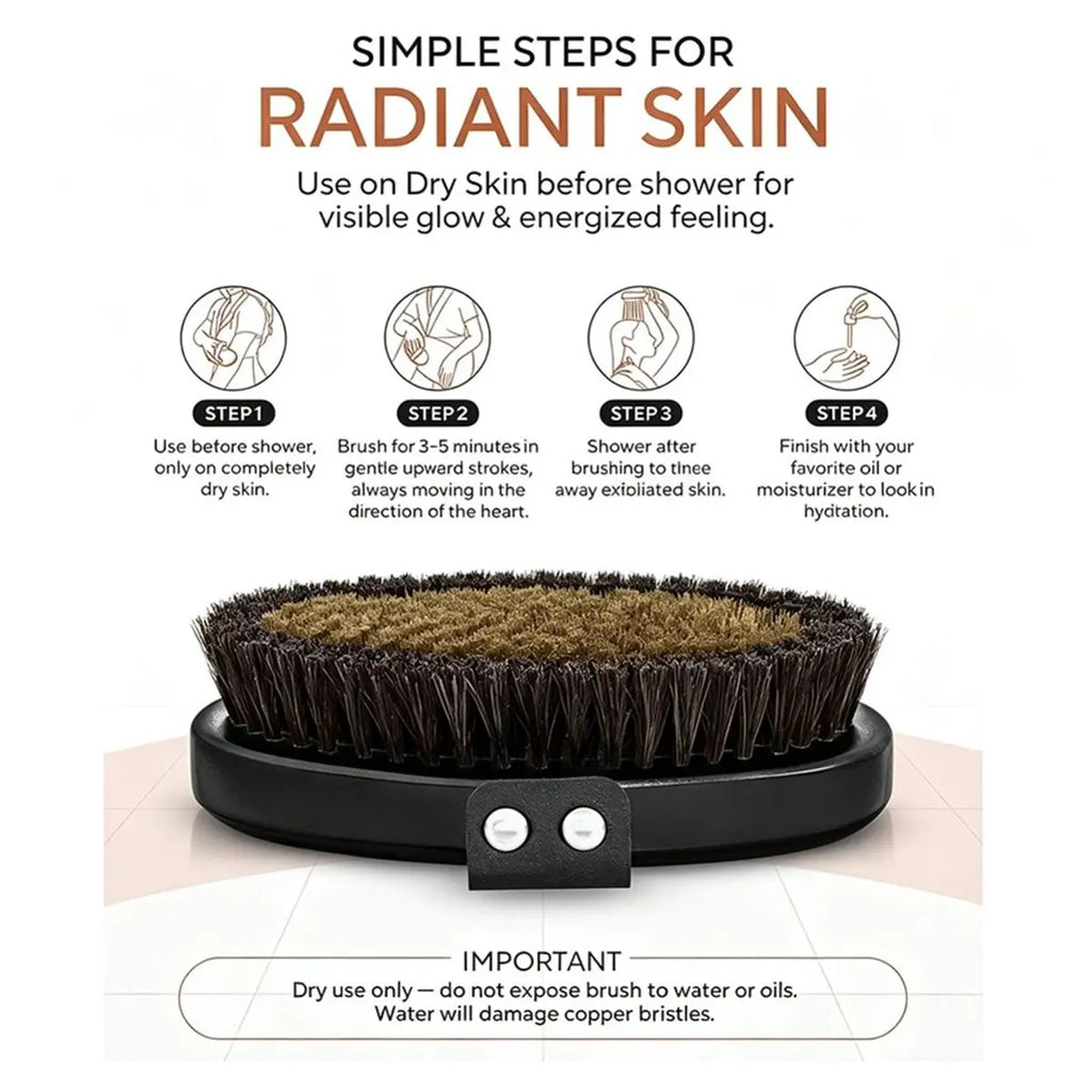 Copper Glow Body Brush – Dry Brushing & Lymphatic Support