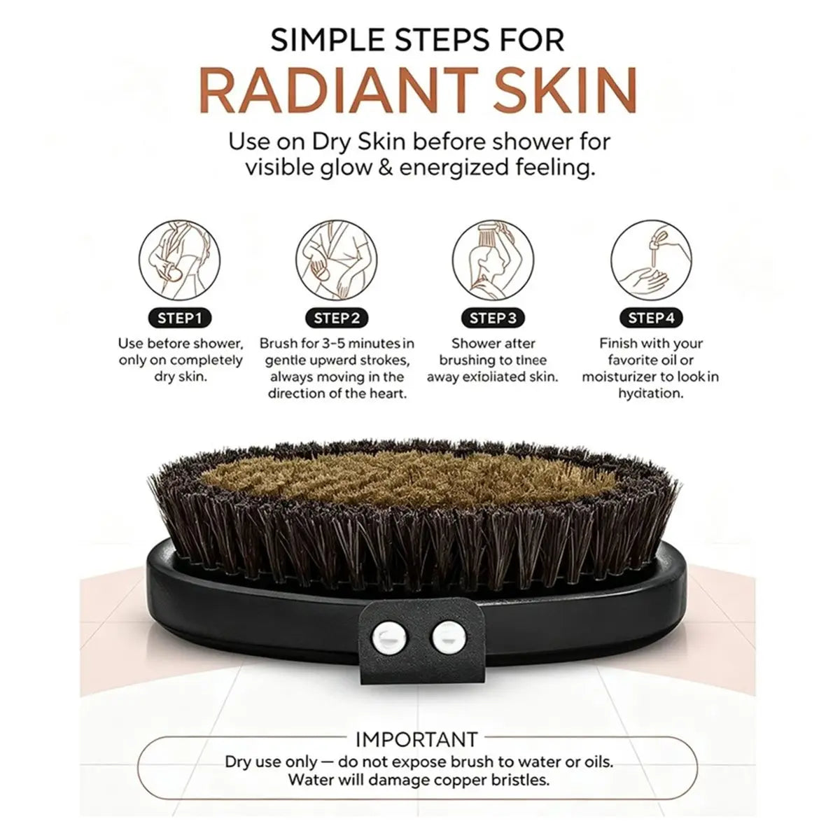 Copper Glow Body Brush – Dry Brushing & Lymphatic Support