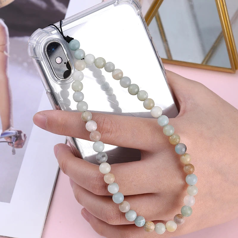 Get NATURAL Happy — Natural Stone Bead Phone Wrist Strap