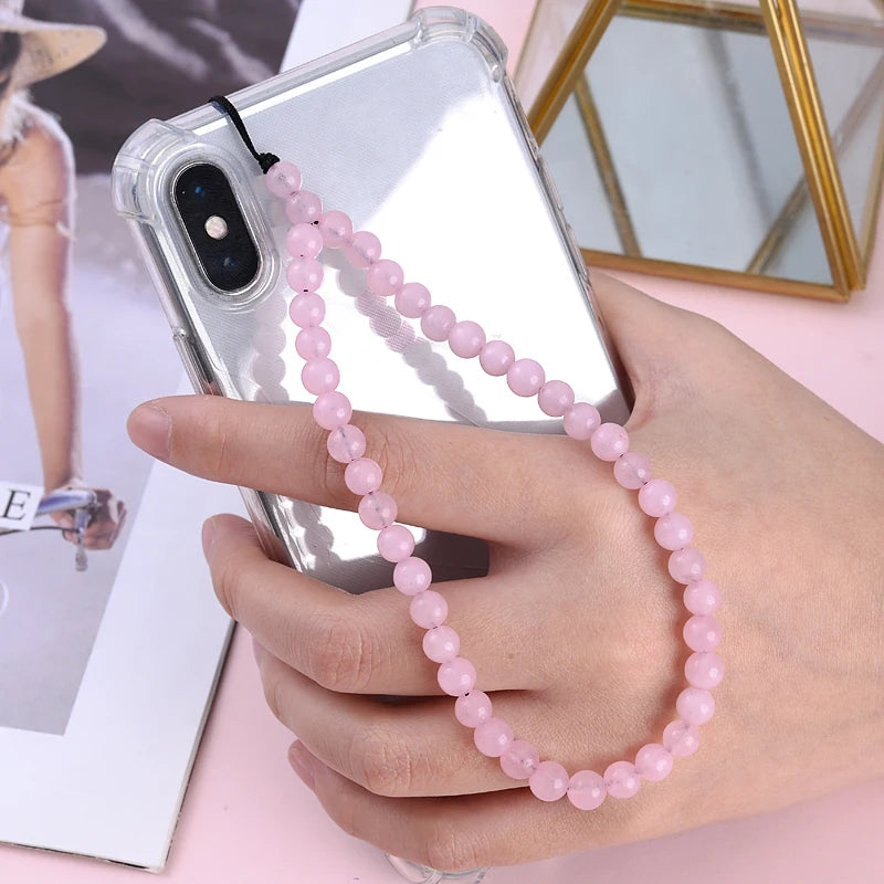 Get NATURAL Happy — Natural Stone Bead Phone Wrist Strap