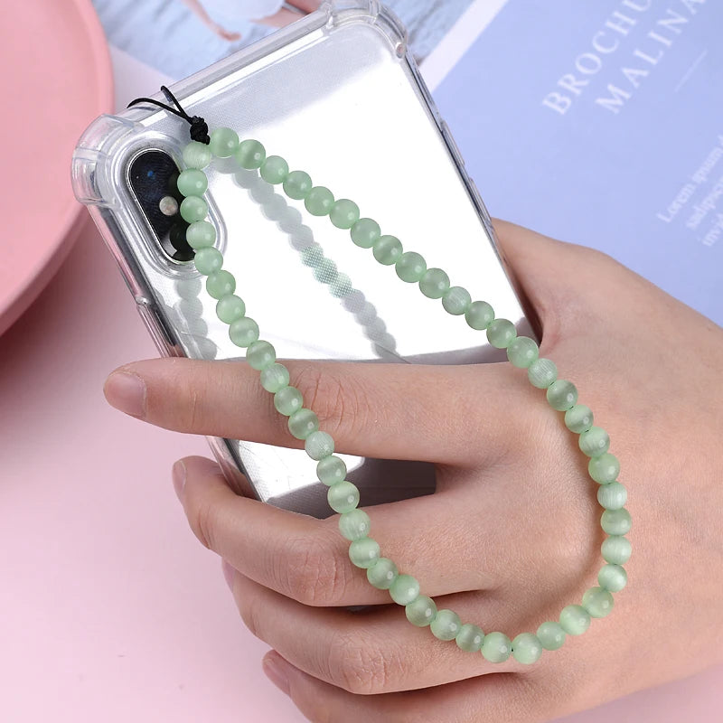 Get NATURAL Happy — Natural Stone Bead Phone Wrist Strap