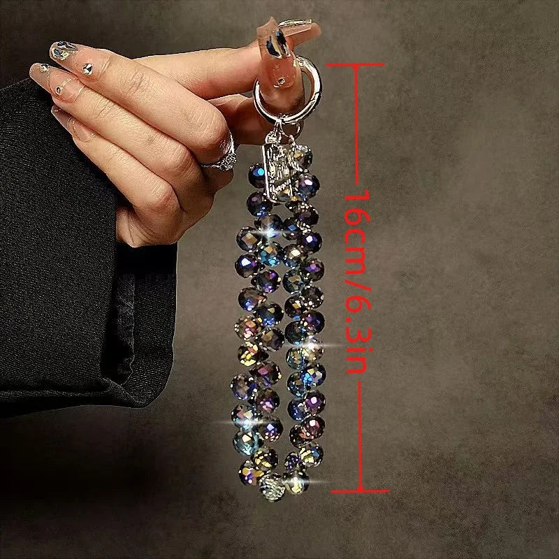 Get CRYSTAL Happy — Crystal Bead Phone Wrist Strap