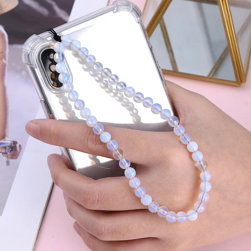 Get NATURAL Happy — Natural Stone Bead Phone Wrist Strap