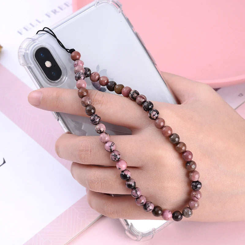 Get NATURAL Happy — Natural Stone Bead Phone Wrist Strap