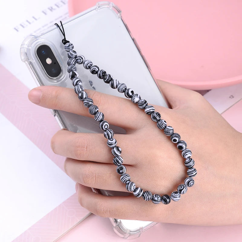 Get NATURAL Happy — Natural Stone Bead Phone Wrist Strap