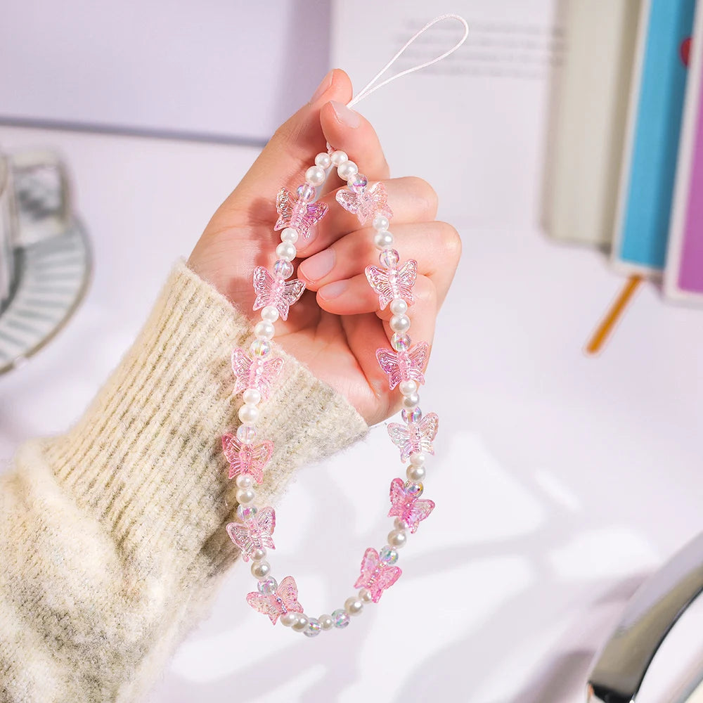 Get CHERRY Happy — Cherry Charm Beaded Phone Wrist Strap