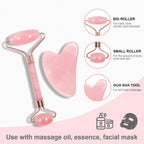 Rose Quartz Gua Sha & Face Roller Set