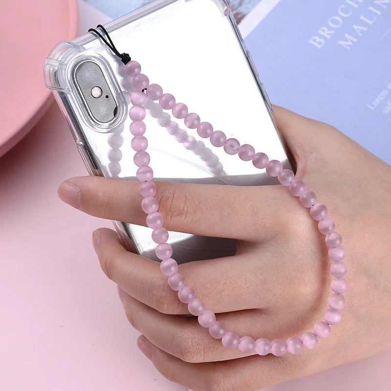 Get NATURAL Happy — Natural Stone Bead Phone Wrist Strap