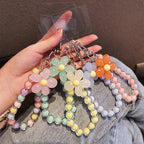 Get FLOWER Happy - Flower Charm Beaded Phone Wrist Strap
