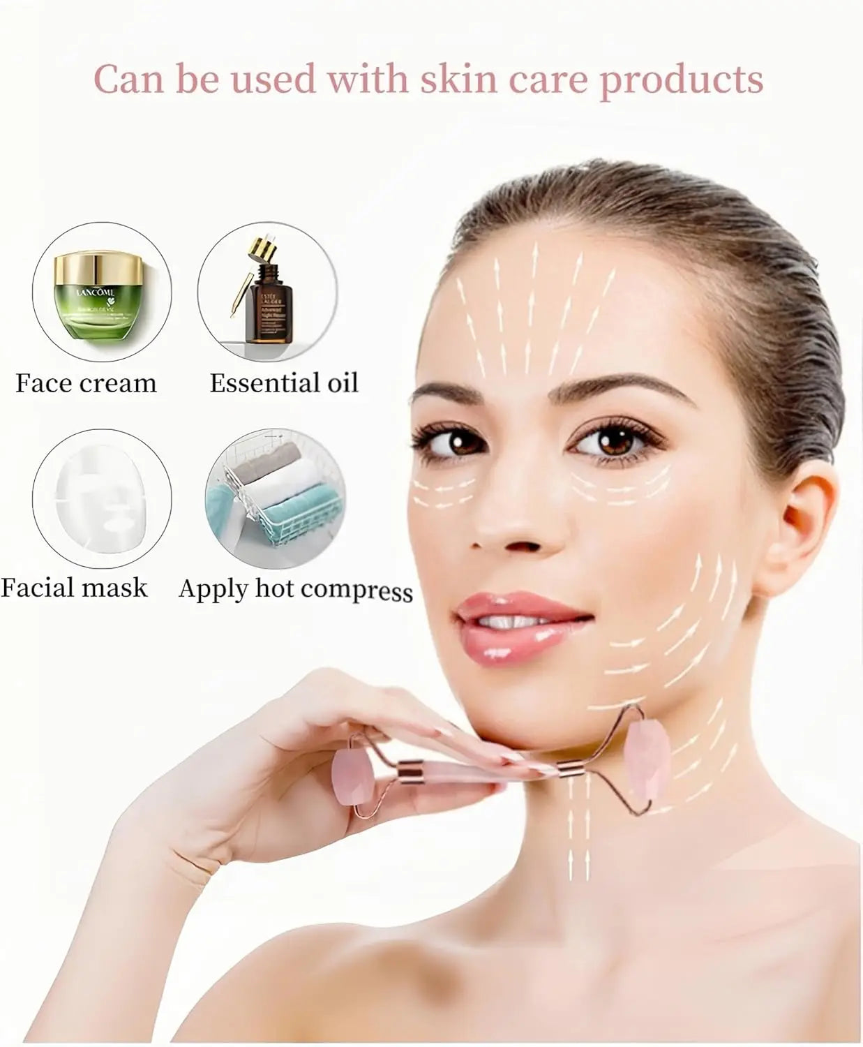 Rose Quartz Gua Sha & Face Roller Set