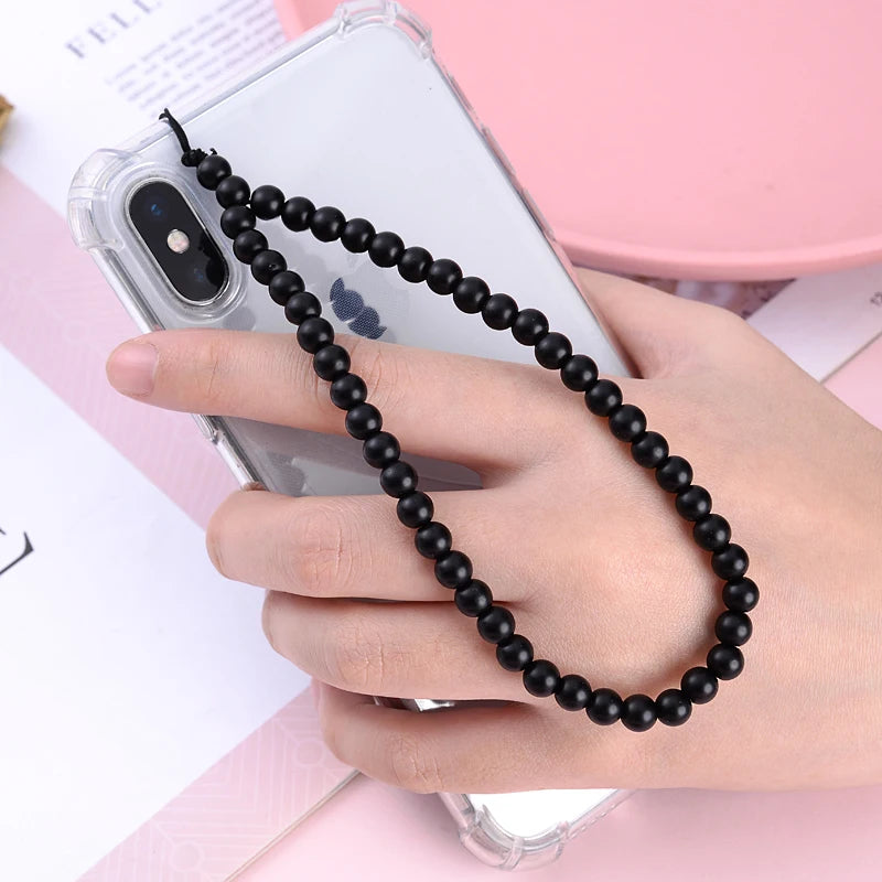 Get NATURAL Happy — Natural Stone Bead Phone Wrist Strap