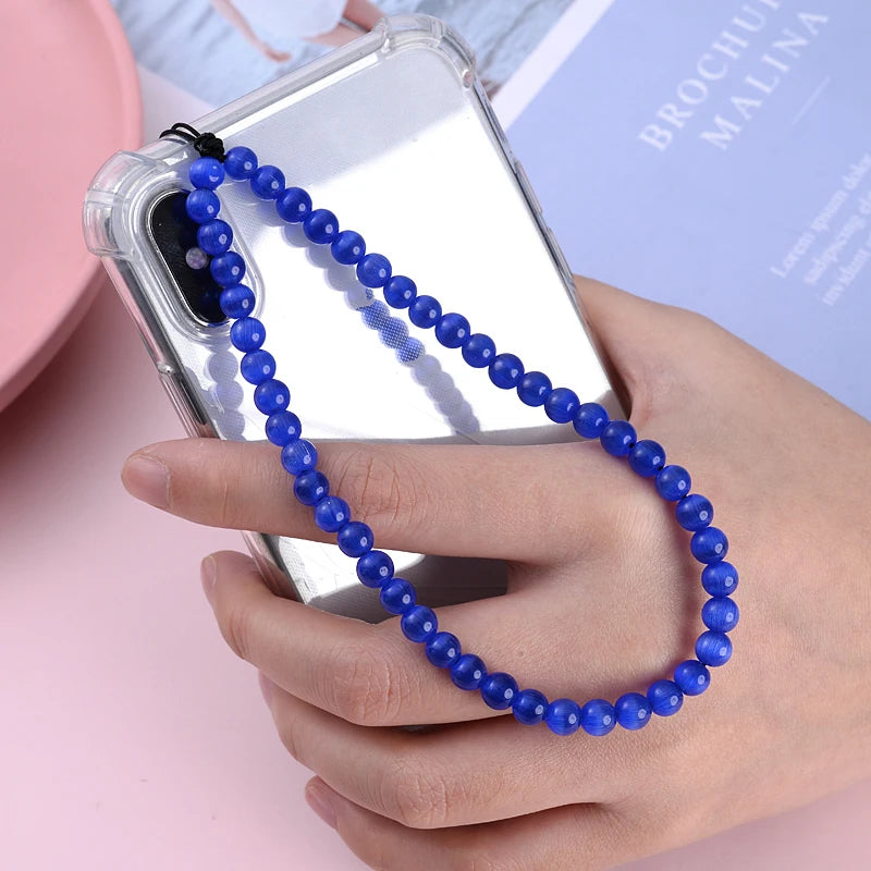 Get NATURAL Happy — Natural Stone Bead Phone Wrist Strap