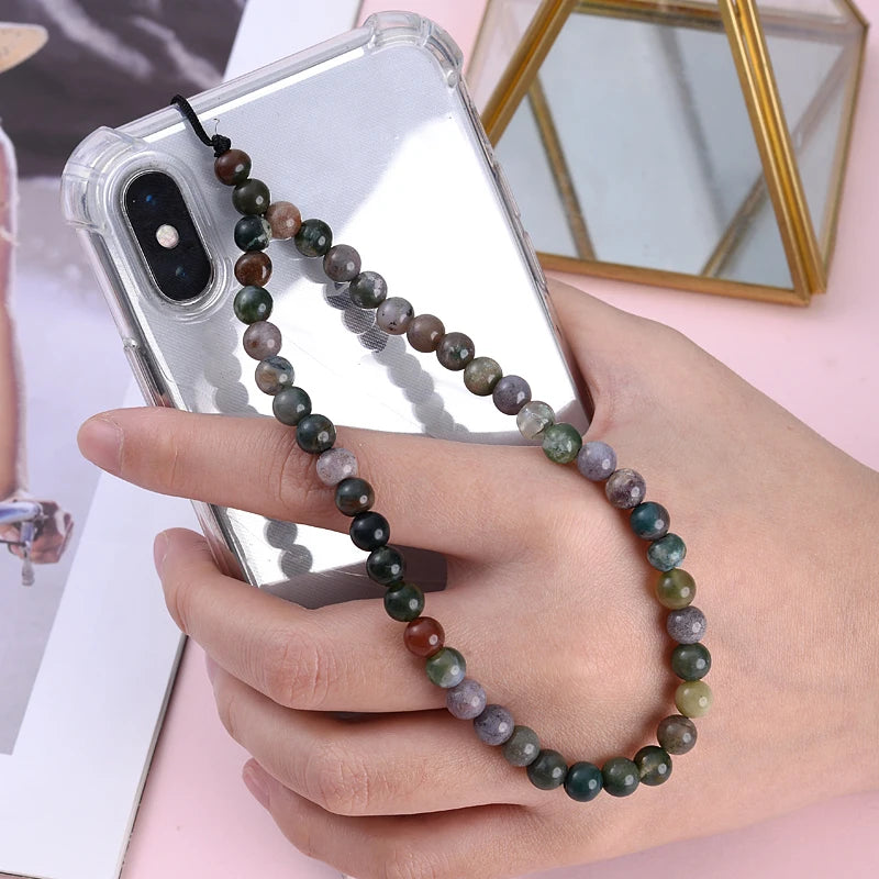 Get NATURAL Happy — Natural Stone Bead Phone Wrist Strap
