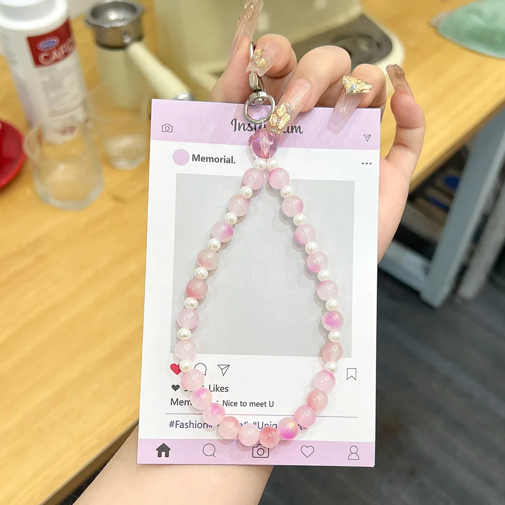 Get CHERRY Happy — Cherry Charm Beaded Phone Wrist Strap