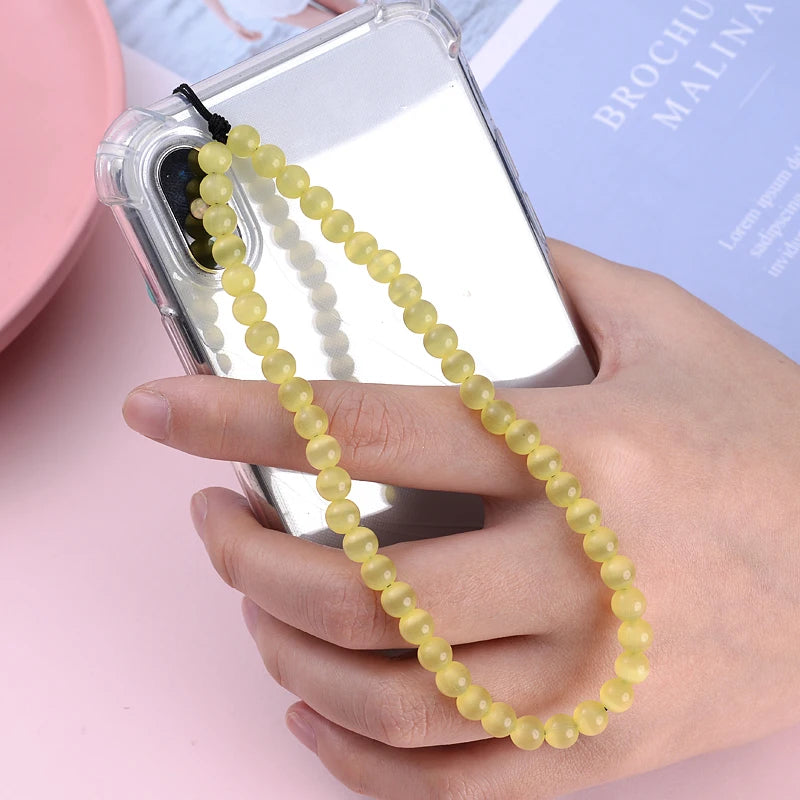 Get NATURAL Happy — Natural Stone Bead Phone Wrist Strap