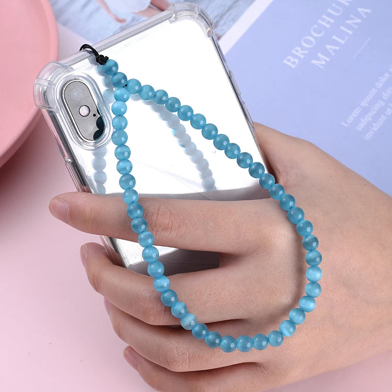 Get NATURAL Happy — Natural Stone Bead Phone Wrist Strap
