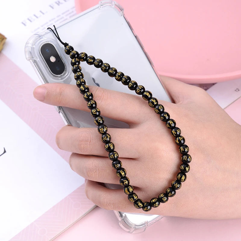 Get NATURAL Happy — Natural Stone Bead Phone Wrist Strap