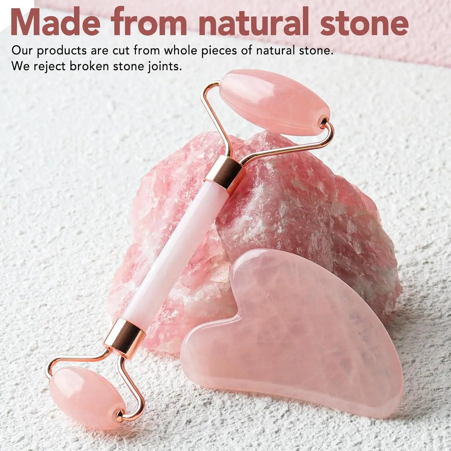Rose Quartz Gua Sha & Face Roller Set