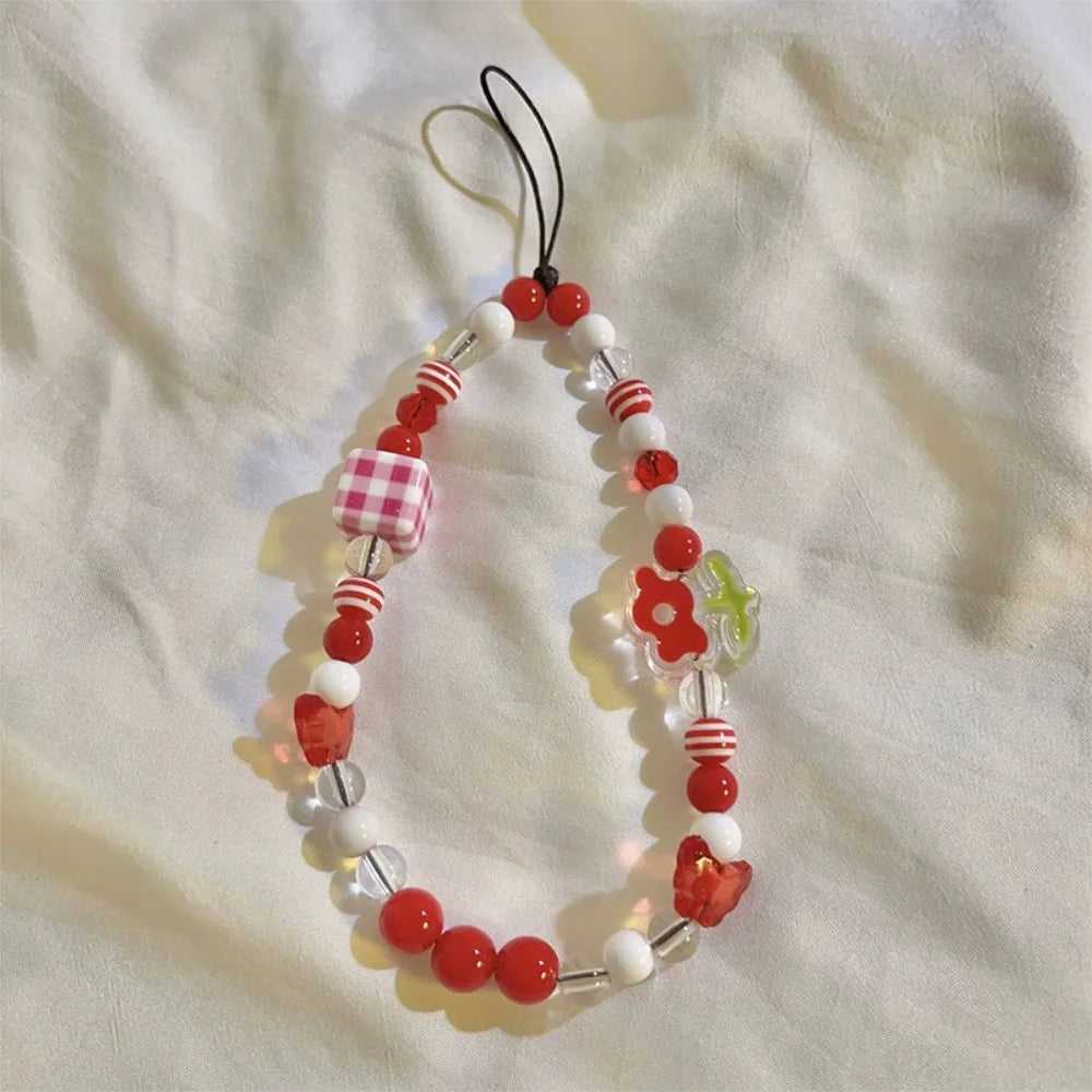 Get CHERRY Happy — Cherry Charm Beaded Phone Wrist Strap