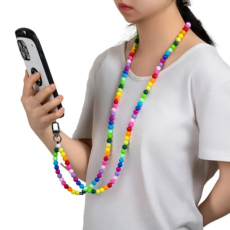 Get RAINBOW Happy — Rainbow Acrylic Bead Phone Strap