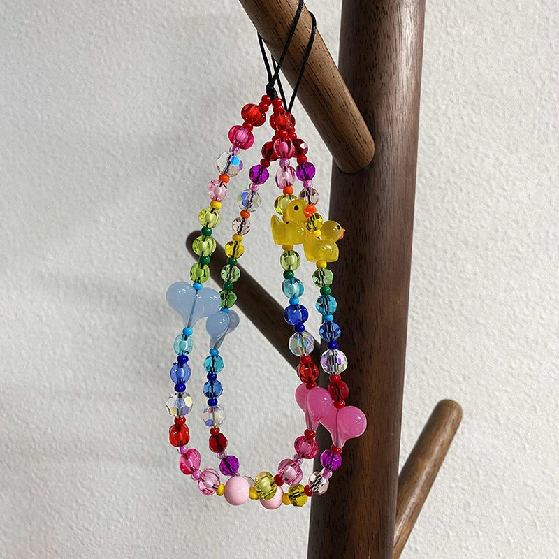 Get DUCK Happy — Duck & Heart Charm Phone Lanyard