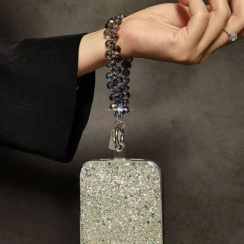 Get CRYSTAL Happy — Crystal Bead Phone Wrist Strap
