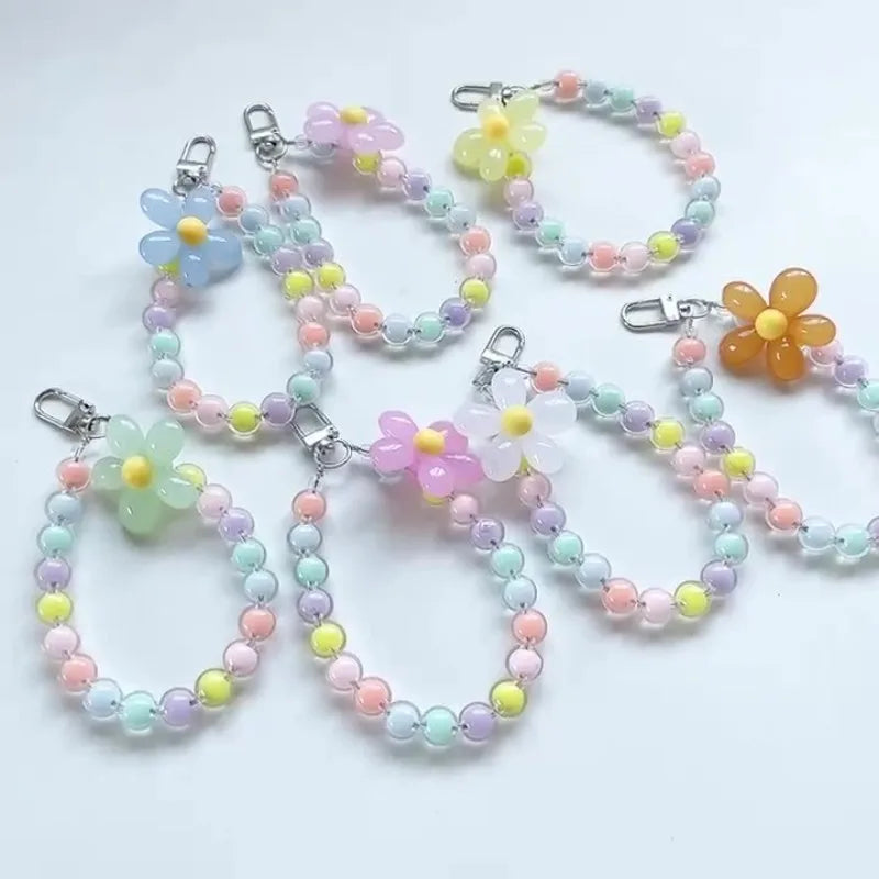 Get FLOWER Happy — Flower Charm Beaded Phone Wrist Strap