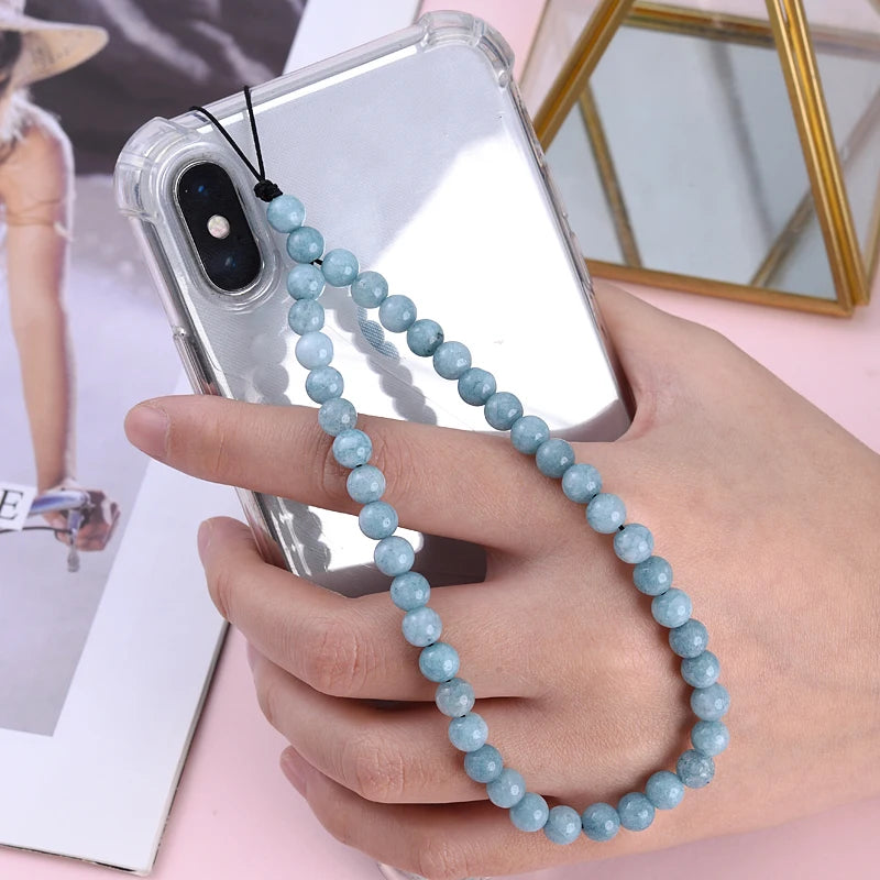 Get NATURAL Happy — Natural Stone Bead Phone Wrist Strap