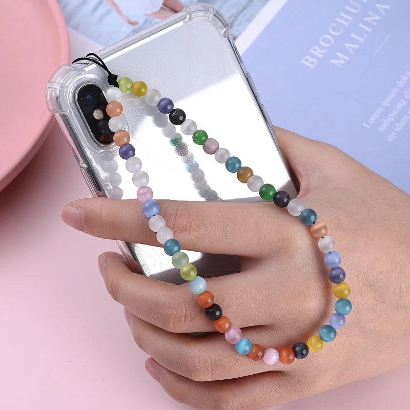 Get NATURAL Happy — Natural Stone Bead Phone Wrist Strap