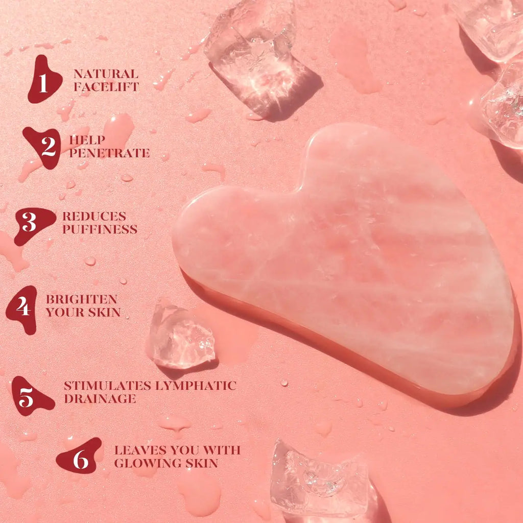 Rose Quartz Gua Sha & Face Roller Set