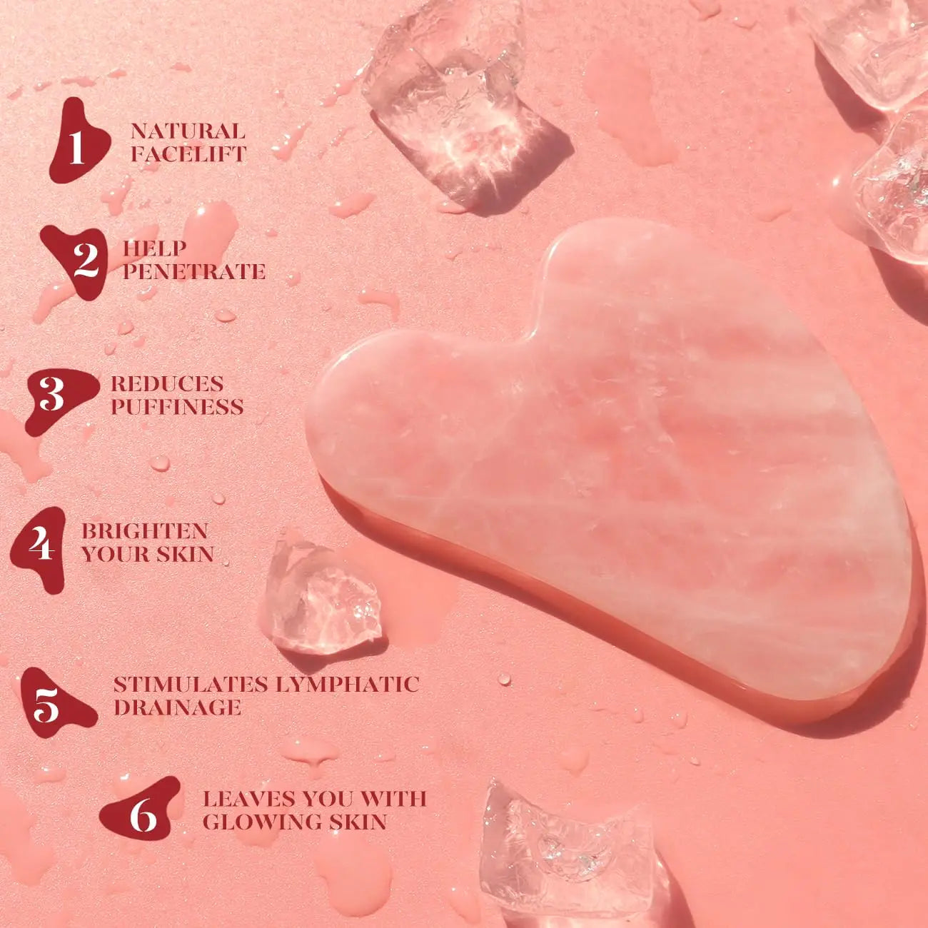 Rose Quartz Gua Sha & Face Roller Set