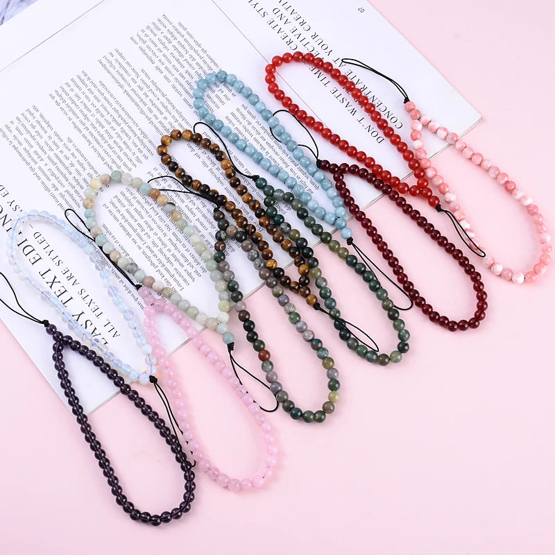 Get NATURAL Happy — Natural Stone Bead Phone Wrist Strap
